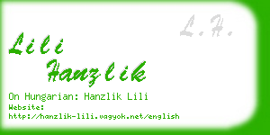 lili hanzlik business card